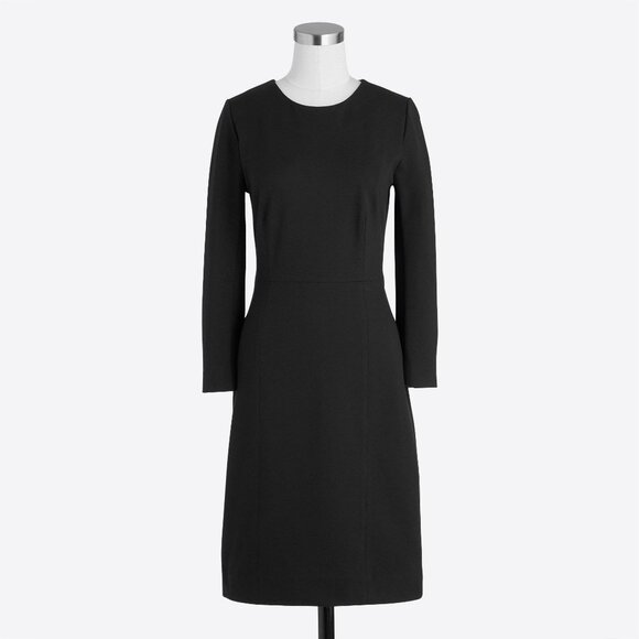 J.Crew Ponte Dress‎ w Zip Back Gray size 10 3/4 Sleeve Classic Stretch - Picture 1 of 5